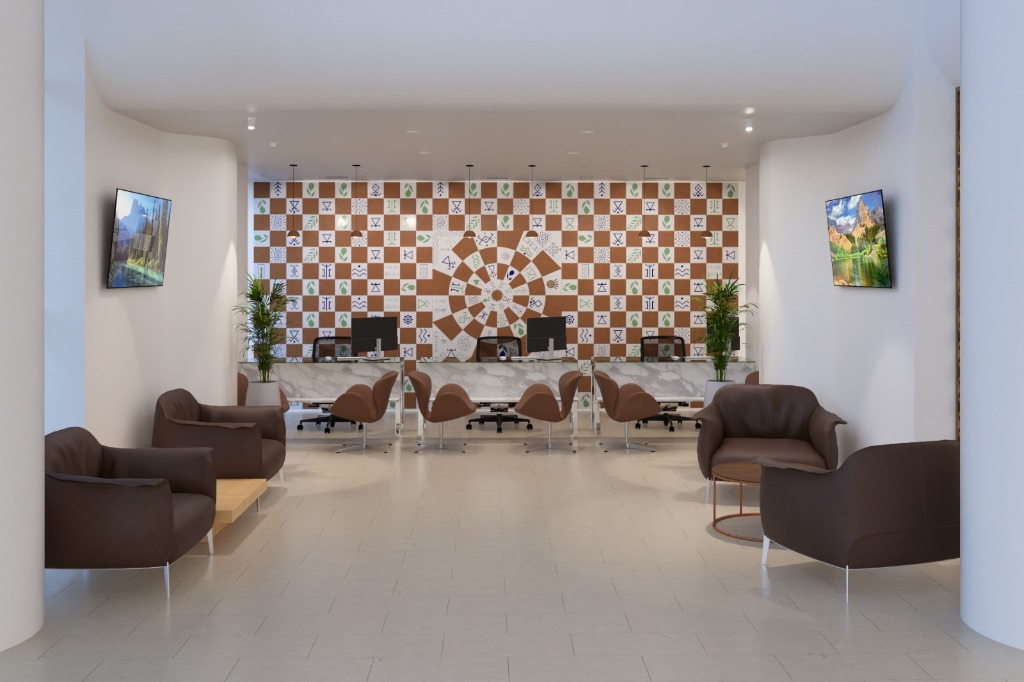 Rendu 3D de la salle d'attente