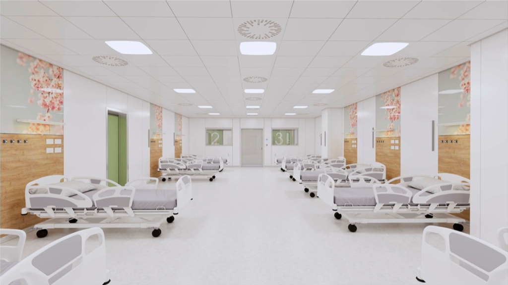 Rendu 3D de la salle de réveil